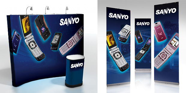 SANYO trade show booth and banners graphics